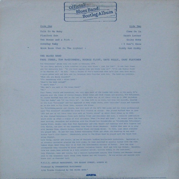 The Blues Band : The Blues Band Official Bootleg Album (LP, Album)