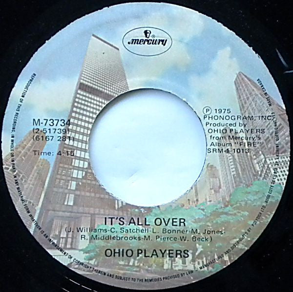 Ohio Players : Love Rollercoaster / It's All Over (7")
