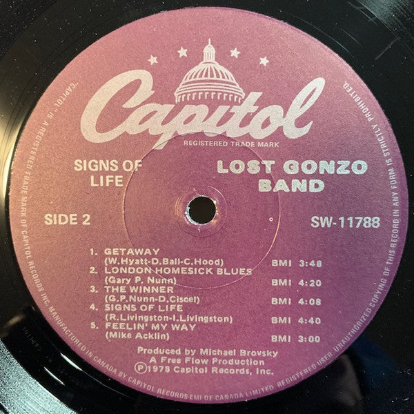The Lost Gonzo Band : Signs Of Life (LP, Album)