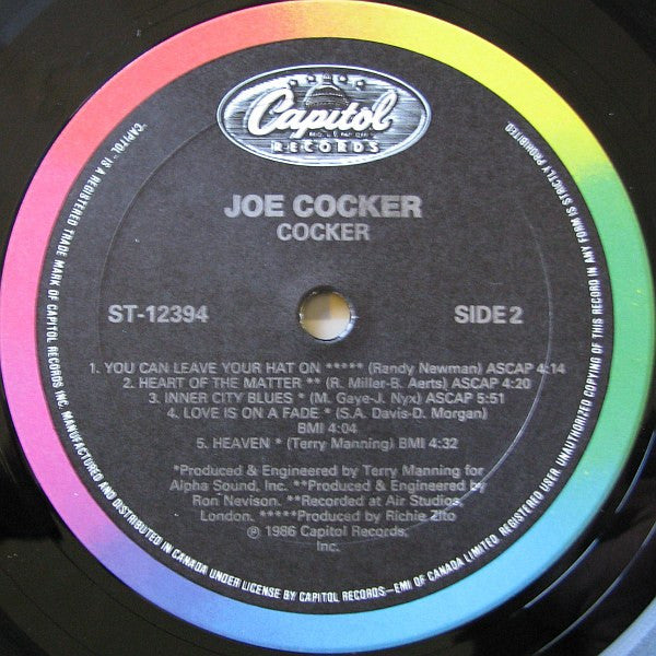 Joe Cocker : Cocker (LP, Album)