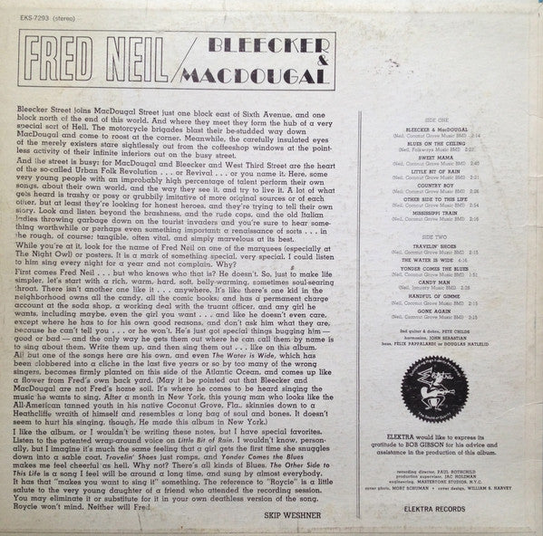 Fred Neil : Bleecker & MacDougal (LP, Album)