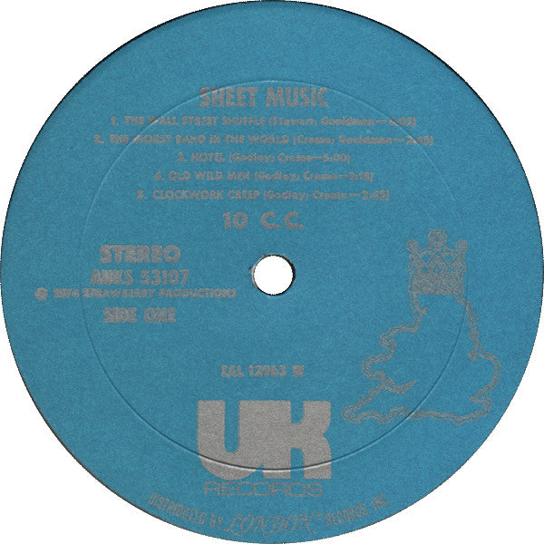 10cc : Sheet Music (LP, Album, Wad)