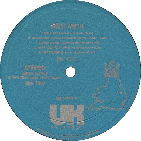 10cc : Sheet Music (LP, Album, Wad)
