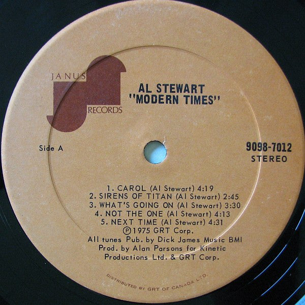 Al Stewart : Modern Times (LP, Album, Gol)