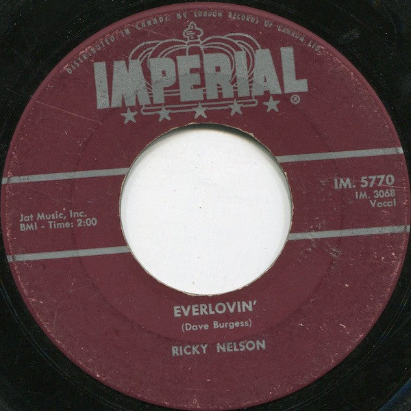 Ricky Nelson (2) : A Wonder Like You (7")