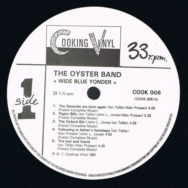 The Oyster Band* : Wide Blue Yonder (LP, Album)