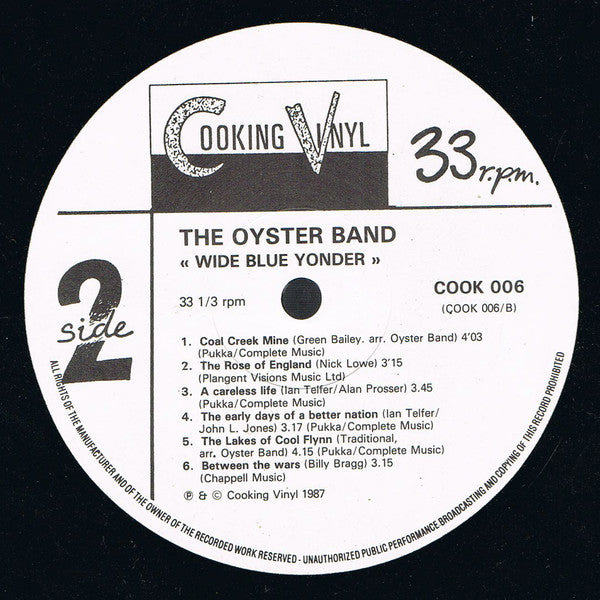 The Oyster Band* : Wide Blue Yonder (LP, Album)