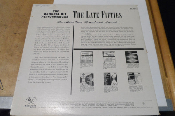 Various : The Original Hit Performances! The Late Fifties (LP, Album, Comp, Mono)