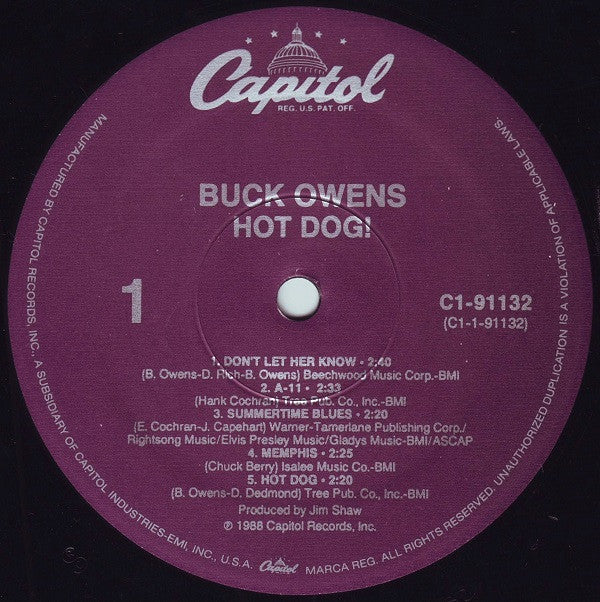 Buck Owens : Hot Dog! (LP, Album)