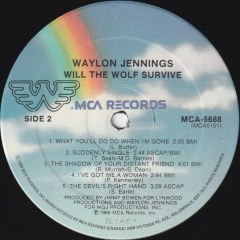 Waylon Jennings : Will The Wolf Survive (LP, Album, Cin)
