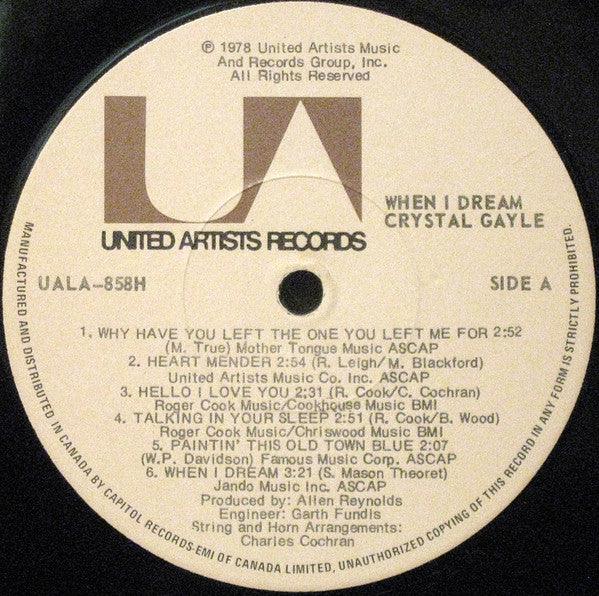 Crystal Gayle : When I Dream (LP, Gat)