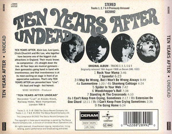 Ten Years After : Undead (CD, Album, RE, RM)