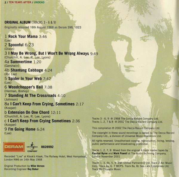 Ten Years After : Undead (CD, Album, RE, RM)