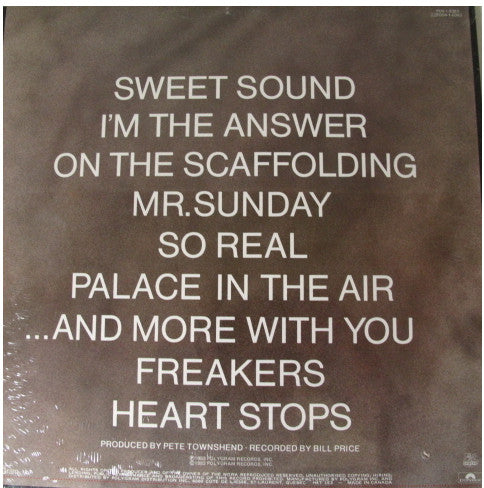 Simon Townshend : Sweet Sound (LP, Album)