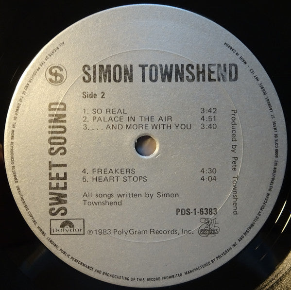 Simon Townshend : Sweet Sound (LP, Album)