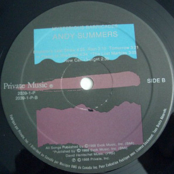 Andy Summers : Mysterious Barricades (LP, Album)