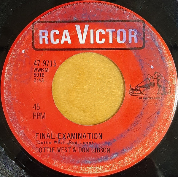 Dottie West & Don Gibson : Rings Of Gold (7")