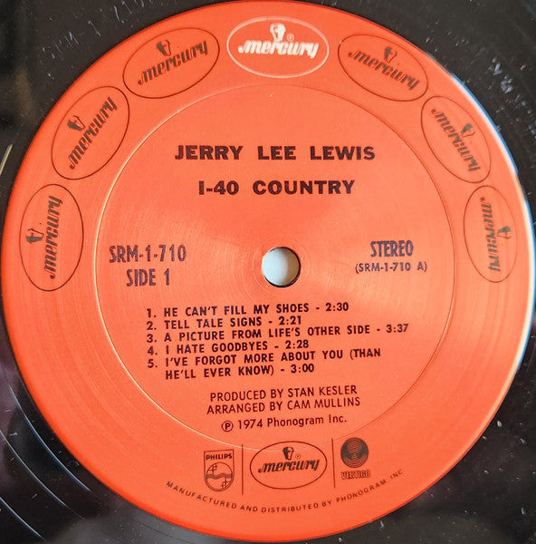 Jerry Lee Lewis : I-40 Country (LP, Album, San)