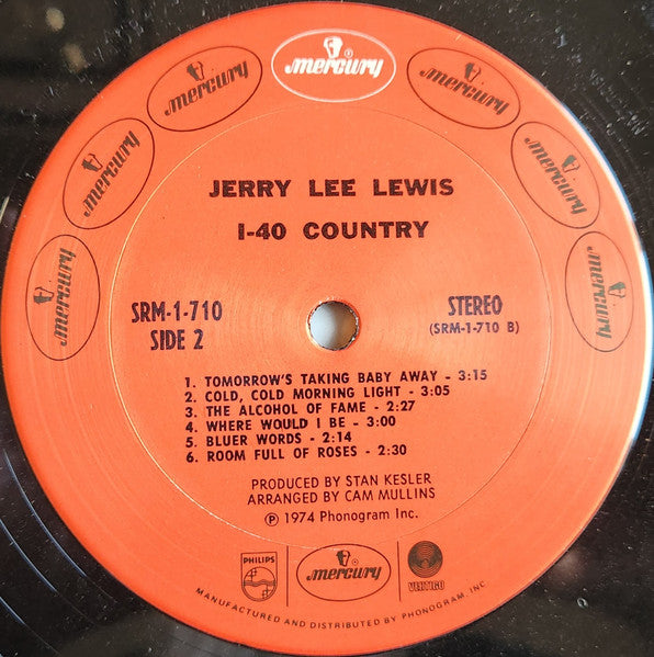 Jerry Lee Lewis : I-40 Country (LP, Album, San)