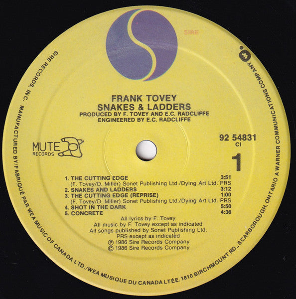 Frank Tovey : Snakes & Ladders (LP, Album)
