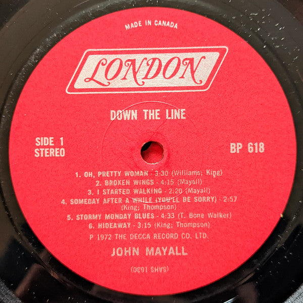 John Mayall : Down The Line (2xLP, Album, Comp, Red)