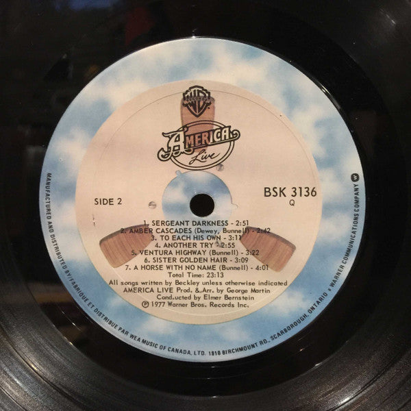 America (2) : Live (LP)