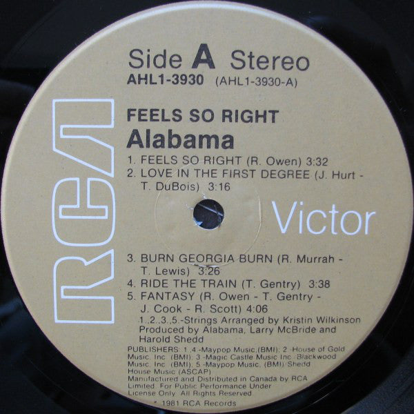 Alabama : Feels So Right (LP, Album)