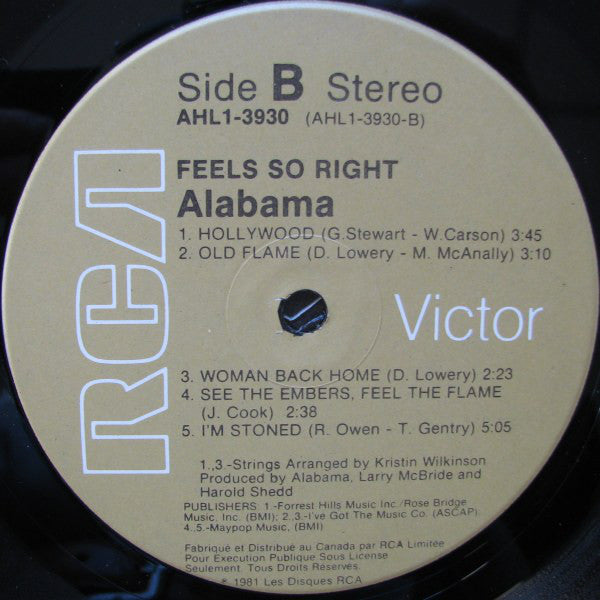 Alabama : Feels So Right (LP, Album)