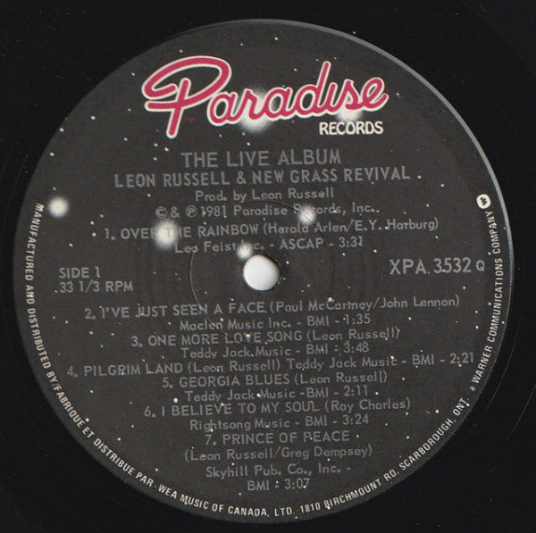 Leon Russell & New Grass Revival : The Live Album (LP, Album)