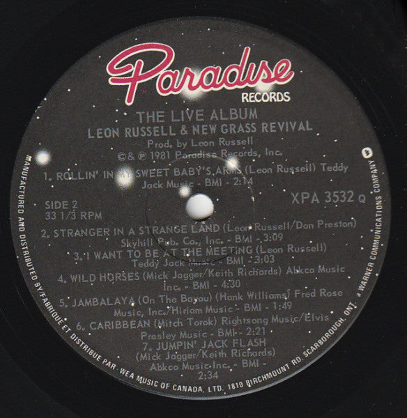 Leon Russell & New Grass Revival : The Live Album (LP, Album)