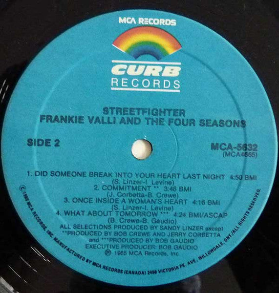 Frankie Valli And The Four Seasons : Streetfighter (LP, Album)