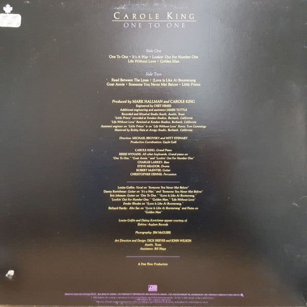 Carole King : One To One (LP, Album)