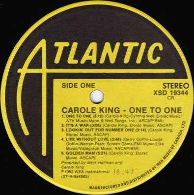 Carole King : One To One (LP, Album)