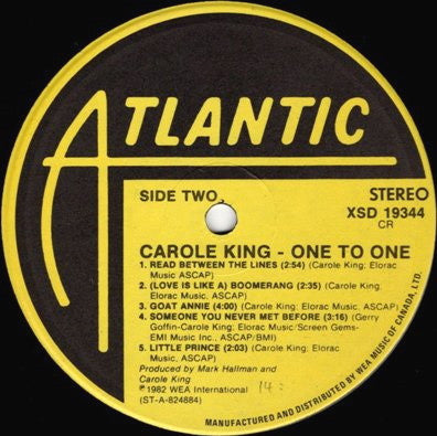 Carole King : One To One (LP, Album)