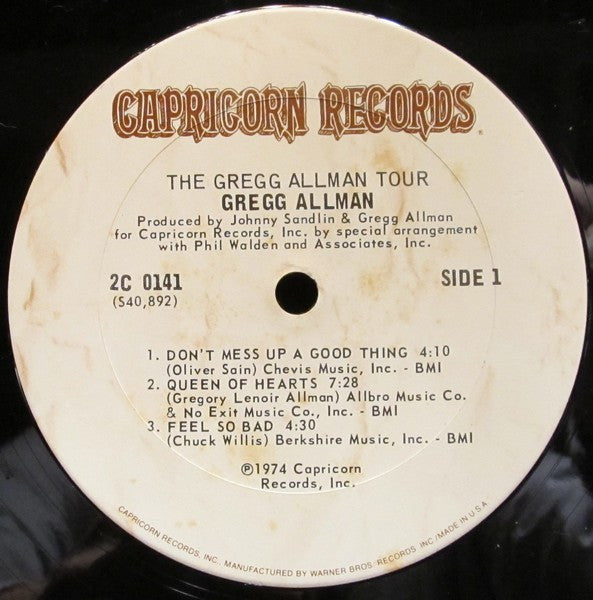 Gregg Allman With Cowboy (6) / Scott Boyer & Tommy Talton : The Gregg Allman Tour (2xLP, Album, San)