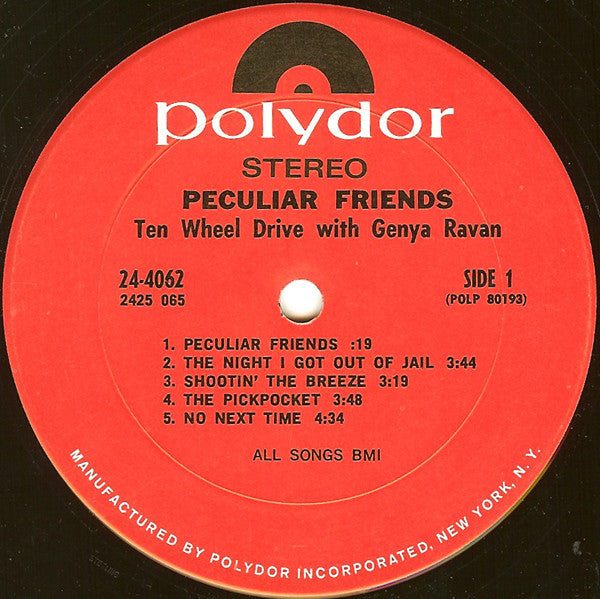 Ten Wheel Drive With Genya Ravan : Peculiar Friends (LP, Album)