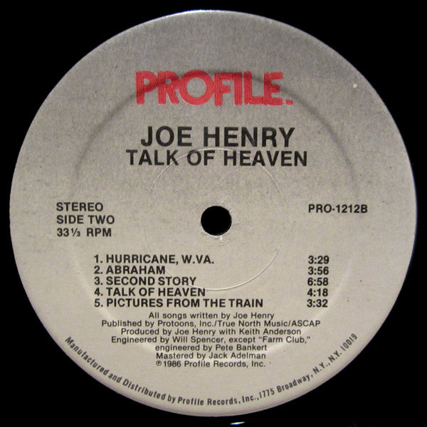 Joe Henry : Talk Of Heaven (LP, Album)