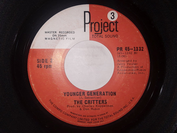 The Critters : Touch 'N Go / Younger Generation (7", Single)