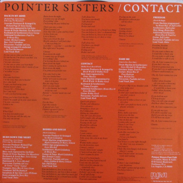 Pointer Sisters : Contact (LP, Album)