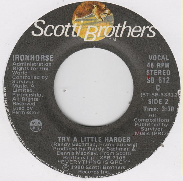 Ironhorse : What's Your Hurry Darlin' (7")