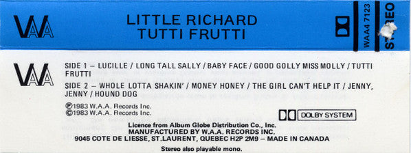 Little Richard : Tutti Frutti (Cass, Comp, Dol)