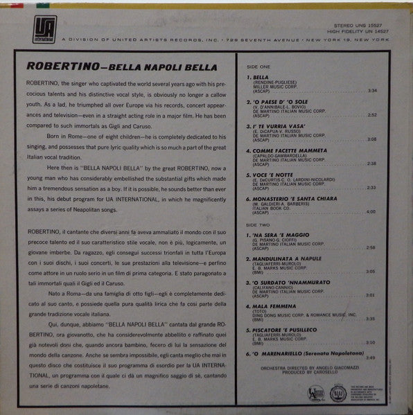 Robertino Loretti : Bella Napoli Bella (LP, Album)