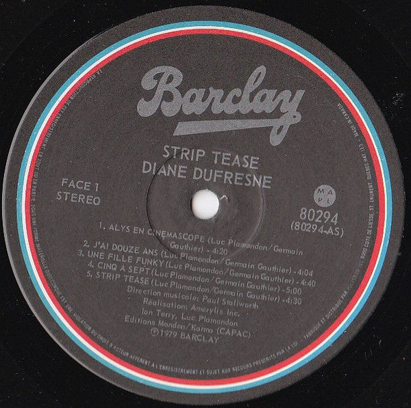 Diane Dufresne : Strip Tease (LP, Album)