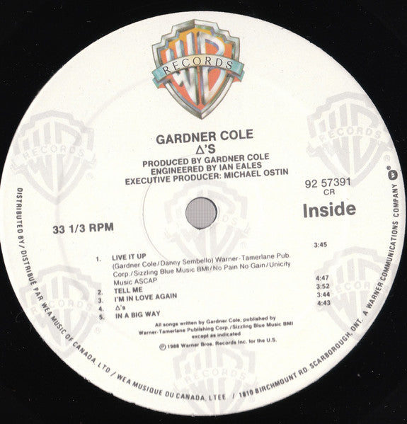 Gardner Cole : Δ's (LP, Album)
