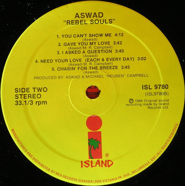 Aswad : Rebel Souls (LP, Album)