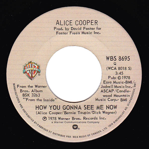 Alice Cooper (2) : How You Gonna See Me Now (7", Single)