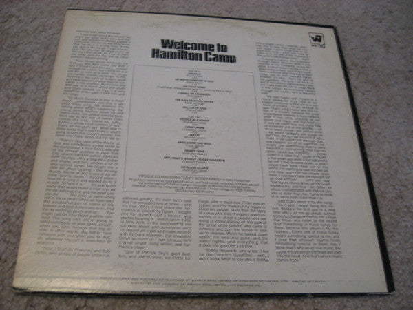 Hamilton Camp : Welcome To Hamilton Camp (LP, Album, GOL)