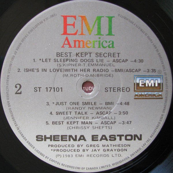 Sheena Easton : Best Kept Secret (LP, Album)