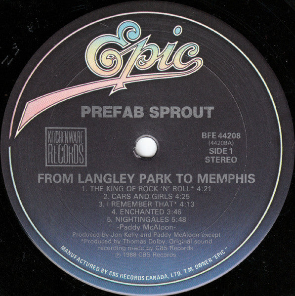 Prefab Sprout : From Langley Park To Memphis (LP, Album)