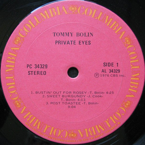 Tommy Bolin : Private Eyes (LP, Album)